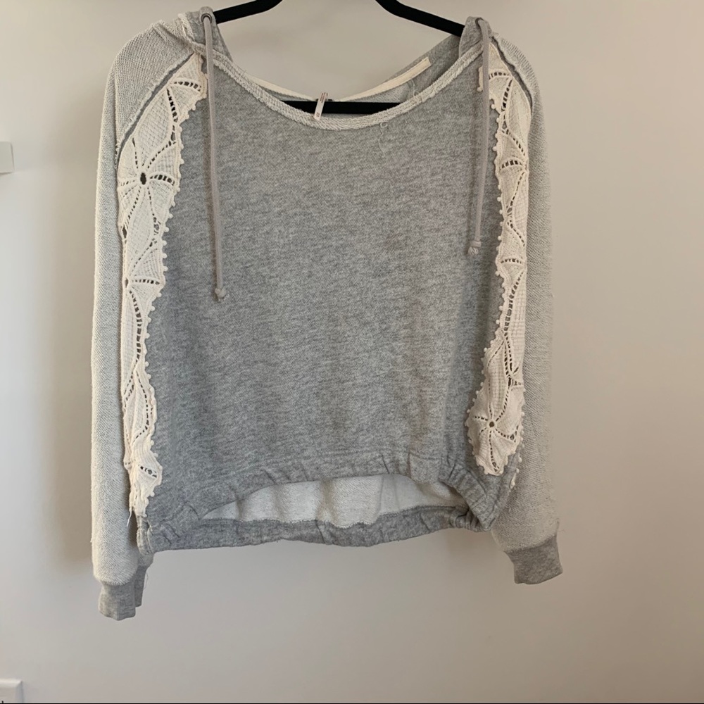 Free People | Cute Light Weight Textured Hoodie